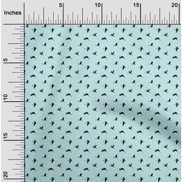 oneOone Cotton Poplin Fabric Stork Bird Print Fabric BTY 42 Inch Wide