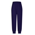 thumbnail image 4 of AherBiu Sweatpants Women High Waisted Fleece Solid Color Joggers with Pockets Fall Winter Loose Workout Running Gym Pants, 4 of 6