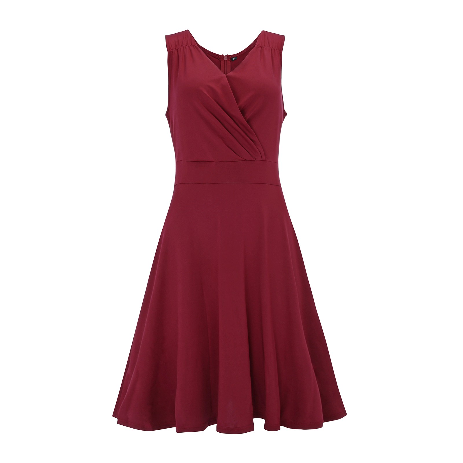 Ketyyh-chn99 Robes pour Femmes Été Grande Taille Robe Mini Robe de Soirée Manches Longues Robe Longue Confortable Rouge Vin,P