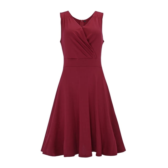 Ketyyh-chn99 Robes d'Été pour Femmes Grande Taille Robe d'Été Extensible Robe T-shirt Décontractée Robes à Manches Longues Robe Boho de Plage Rouge Vin,G