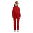 thumbnail image 1 of Ocealan Combinaison à Fermeture Éclair pour Filles Enfants, Combinaison de Vol, Justaucorps, Salopette Décontractée, Combinaison, Rouge 12, 1 of 7