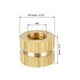 thumbnail image 2 of Unique Bargains M4 x 5mm(L) x 6.4mm(OD) Female Thread Brass Knurled Threaded Insert Embedment Nuts, 100 Pcs, 2 of 3