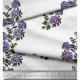 thumbnail image 3 of Soimoi Poly Georgette Fabric Leaves & Floral Block Print Fabric by The Yard 52 Inch Wide, 3 of 3