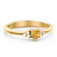 thumbnail image 1 of Bague en Forme de Cœur avec Accents d'Épaule - Citrine (November), 1 of 4
