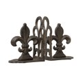thumbnail image 3 of Creative Co-Op Serre-Livres en Fer en Forme de Fleur de Lis (Ensemble de 2 Pcs), Bronze, 3 of 6