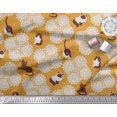 thumbnail image 2 of Soimoi Tissu Crêpe Polyester Imprimé Floral & Chat Animal au Mètre 52 Pouces de Large, 2 of 3