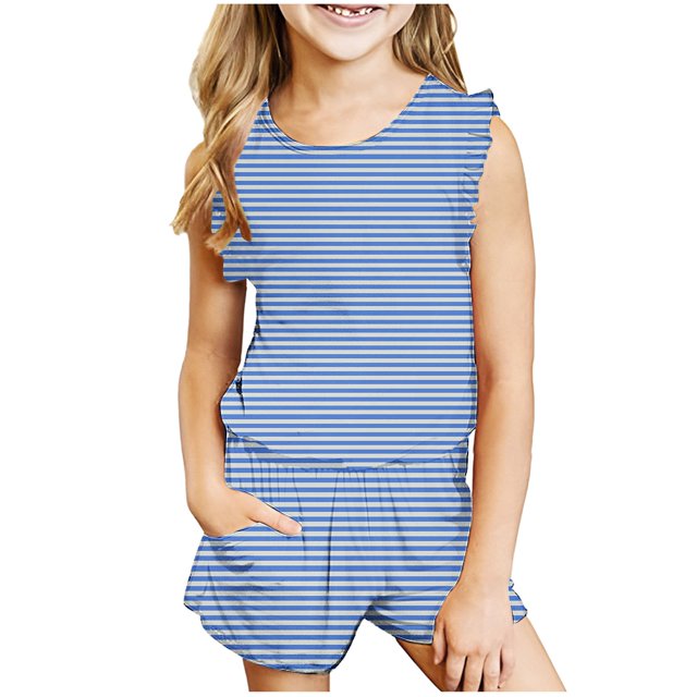 Birdeem Débardeur pour Filles Mode Décontractée Sans Manches Col Rond Ensemble de Shorts Imprimés