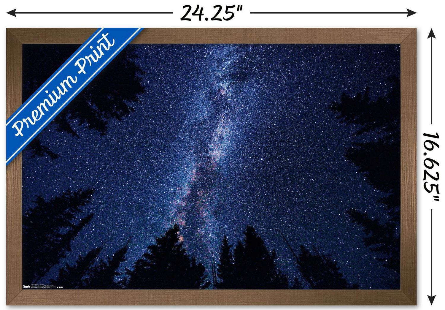 Milky Way At Night Wall Poster, 14.725" x 22.375" Framed