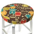 thumbnail image 3 of Easygdp Robot and Monsters Print Easy To Install Bar Stool Covers&Stool Covers Round&Elastic Stool Cover, Barstool Covers,Washable&Bottom With Elastic Edge-12 inch, 3 of 7