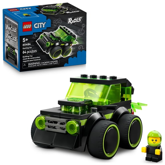 LEGO City Rides – Gaming Race Car Building Toy for Kids - Pretend Play Set for Boys & Girls, Ages 5+ - Toy Car W/Racecar Driver Minifigure - Gift Idea for Birthdays - 60484