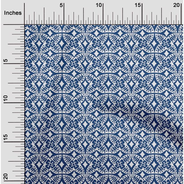 oneOone Tissu Tabby en Soie Tissu à Imprimé Floral en Blocs au Mètre 42 Pouces de Large