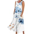 thumbnail image 1 of RKSTN Robes d'Été pour Femmes Décontractées Fluides Amples Grande Taille Robes avec Poches Mode Bohème à Imprimé Floral Sans Manches à Col Rond Robes Maxi, 1 of 5