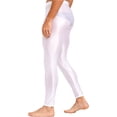 thumbnail image 4 of YUUMIN Men's Shiny Compression Pants Oil Glossy Stretchy Workout Sports Base Layer Trousers White L, 4 of 6