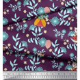 thumbnail image 3 of Soimoi Polyester Crepe Fabric Leaves,Floral & Princess Cat Cartoon Printed Fabric 1 Yard 52 Inch Wide, 3 of 3