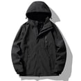 thumbnail image 1 of Imperméable à Capuche pour Femmes, Manteau de Pluie d'Extérieur à une Seule Couche, Ensemble Décontracté à Revers, Fermeture Éclair, Coupe Ample, Haut Doux, Manteau à Capuche, Coupe-Vent d'Extérieur, Veste en Liquidation, 1 of 3