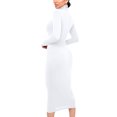 thumbnail image 4 of Gspmoly Robes d'Été pour Femmes 2025, Mode Femme Robe Longue Ajustée à Col Montant à Manches Longues Robe de Couleur Unie Robes de Cocktail Économies d'Été, 4 of 7