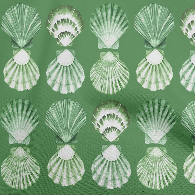oneOone Georgette Viscose Green Fabric Sea Shells Ocean Sewing Material Print Fabric By The Yard 42 Inch Wide