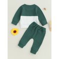 thumbnail image 4 of Fortune 0-3T Toddler Baby Boy Waffle Clothes Patchwork Sweatshirt Pullover Long Pants Infant Fall Winter Outfits, 4 of 6