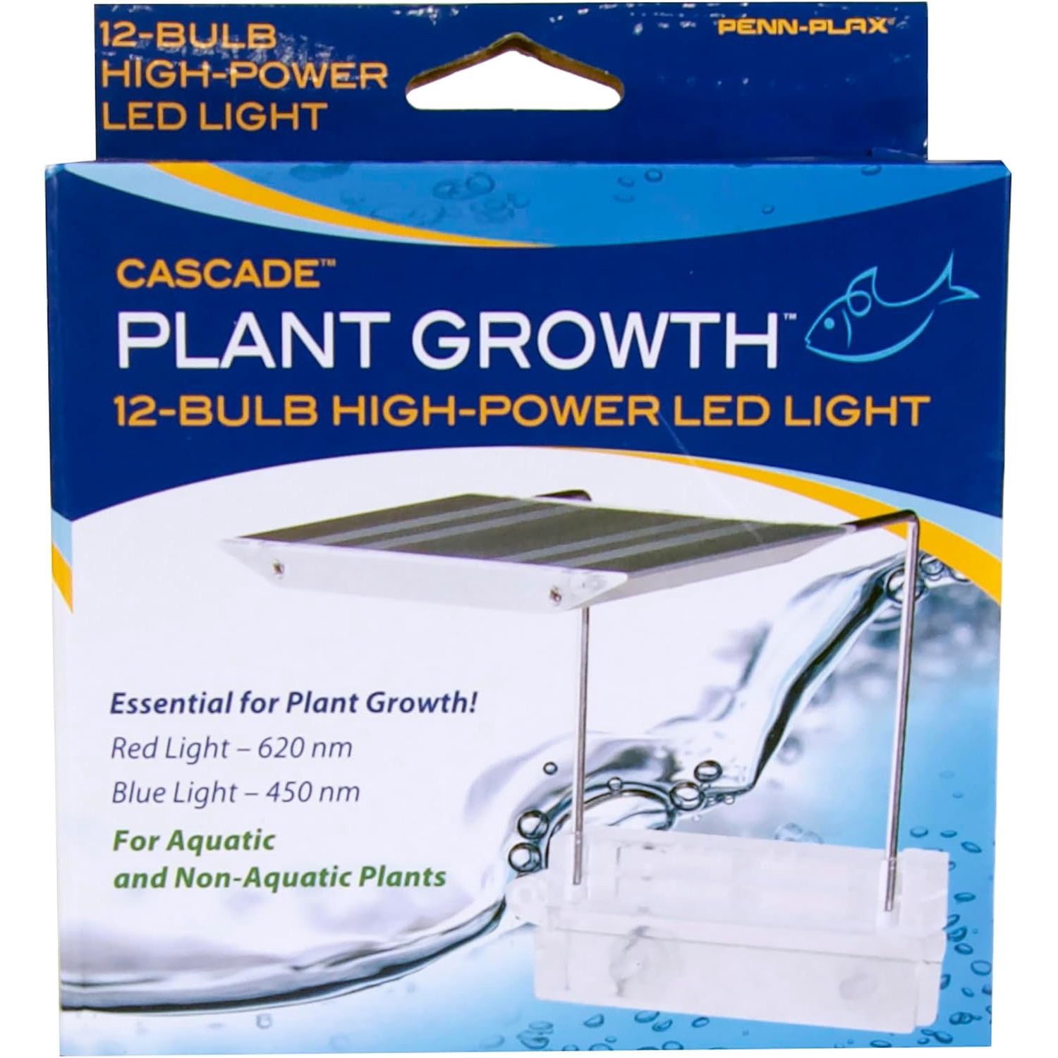 Lampe LED à pince PENN-PLAX Cascade pour la croissance des plantes, pour aquariums sans rebord, 5 à 20 gallons