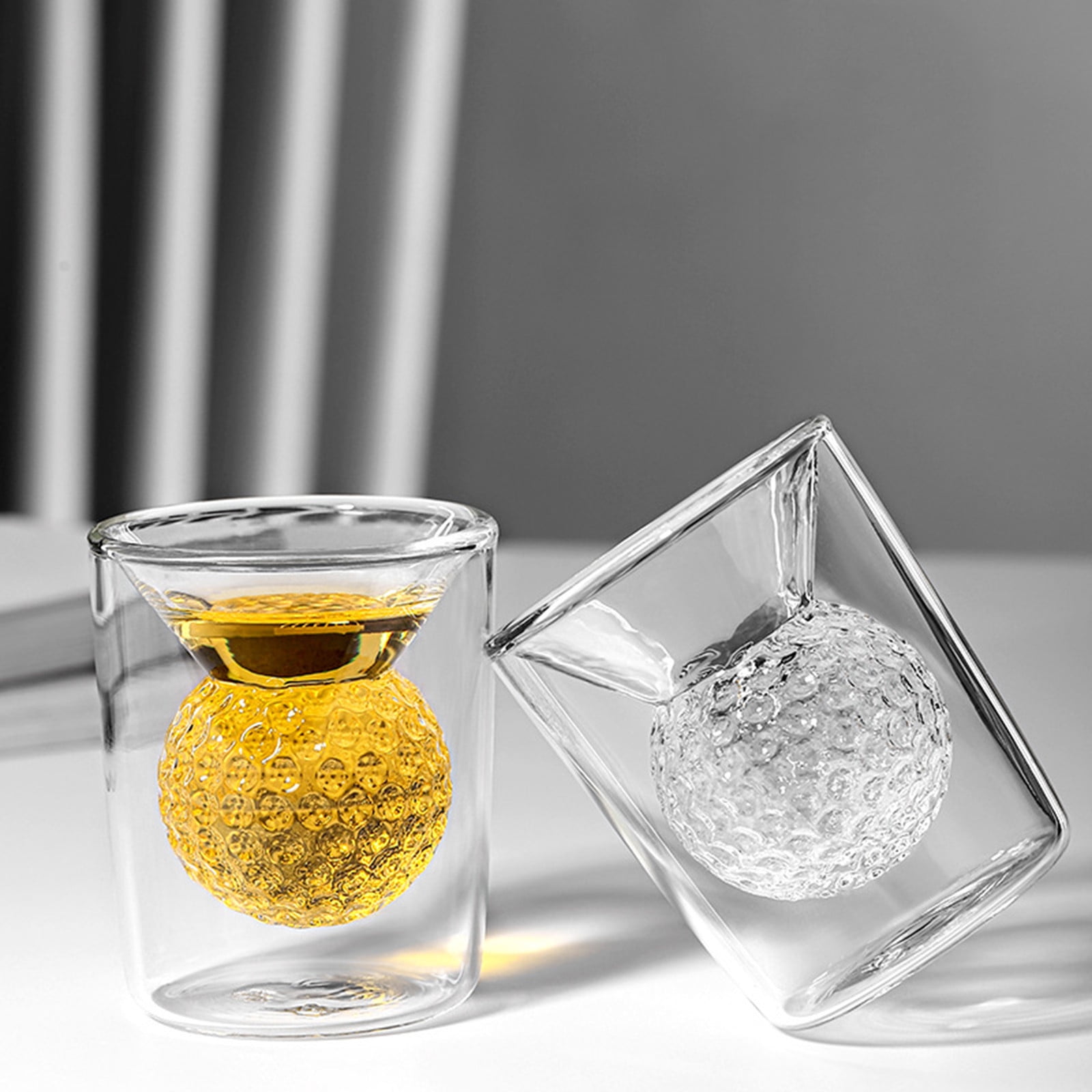 Birdeem Clear Glass Cups, Double Layered Glass Cup Thickened Glass Water Cup Clear Heat Insulation Milk Beverage Cup, Double Glass Cups
