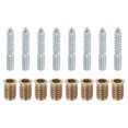 thumbnail image 1 of Unique Bargains 8pack M8x50mm Hanger Bolts with 8pack M8x20mm Threaded Insert Nuts Interface, 1 of 7