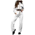 thumbnail image 1 of Fgnfyis Womens Tracksuits Set Womens Cargo Pant Two Piece Outfit Drawstring Full Zip Cropped Work Jacket and Drawstring Long Pant Sets Casual Pocket Solid Color Sweatsuit Trousers Sets White L, 1 of 6