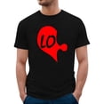 thumbnail image 2 of T-shirts Assortis pour Couples de la Saint-Valentin, Décontractés, Manches Courtes, Mode, Imprimé Cœur, Col Rond, T-Shirts Légers, Confortables, Doux, Mari Femme, Chandail, Ensembles, Noir, M, 2 of 5
