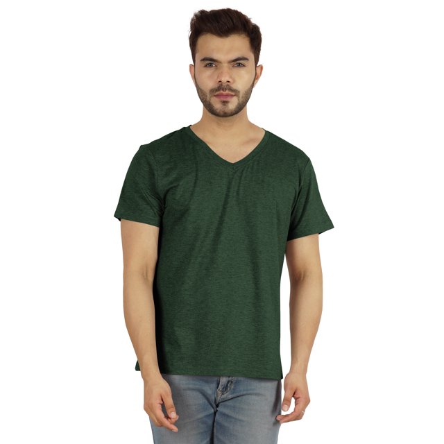 Inkmeso Men's V-neck Basic Tshirt Short Sleeve Solid Regular Fit Cotton Tee