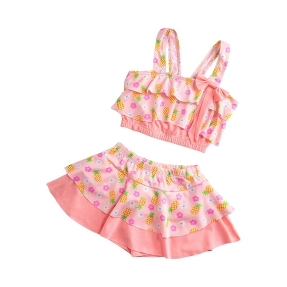 2025 Girls Swimwear Girls's Swimsuit Tow Piece Girls Bathing Suit Bottoms Rainbow Bikini Swimsuit for Swimming Suit for Girls 3 To 14 Years Swim Suits for Swimming Pool Hot Spring
