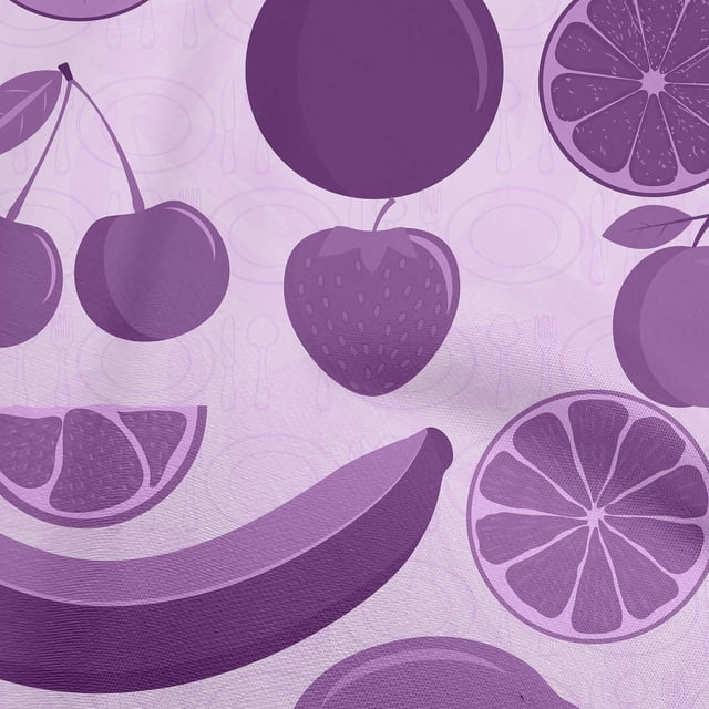 oneOone Georgette Viscose Light Purple Fabric Fruits Craft Projects Decor Fabric Printed By The Yard 42 Inch Wide