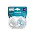 thumbnail image 3 of Philips Avent Ultra Soft Pacifier 6-18m, blue dove / silver leaf, 2 pack SCF091/15, 3 of 8