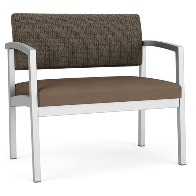 Chaise Bariatrique d'Attente de Réception en Acier Lenox / Acier Argenté / Brun / Brun