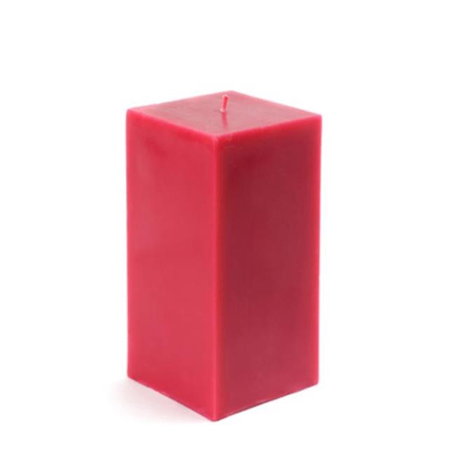 Jeco CPZ-140 3 x 6 in. Square Pillar Candles, Red