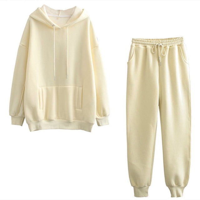 AherBiu Juniors 2 Piece Sweatsuits Tracksuits Women Men Unisex Basic Spring Fall Casual Sports Sets