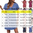 thumbnail image 3 of LOVZFMLL Robes d'Été pour Femmes Décontractées Amples T-Shirt Robe Droite Col en V Manches Courtes à Revers Uni Basique Tenues Quotidiennes Bleu Foncé TTG, 3 of 8