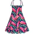 thumbnail image 2 of Robe Fille Feuilles Rouges Smockée Robe Débardeur 2-3 Ans, 2 of 6