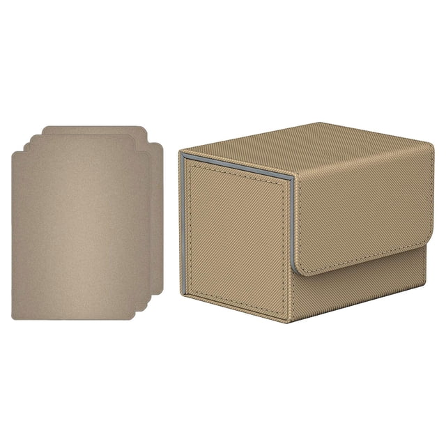 Boîte pour Jeu de Cartes avec Fermeture, Contenant pour Cartes de Collection, Porte-Cartes Beige