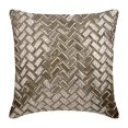 thumbnail image 1 of The HomeCentric Mocha European Sham Pillow Covers Pack of 2, 26x26 inch Linen Euro Pillows Abstract Pattern Lattice Trellis Textured Sequins Embellished Modern Sham - Evening In Paris, 1 of 3
