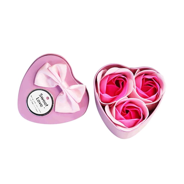 sdhkgrrt under $5 Soap Flowers, 3 Roses Soap Flower Tin Box,Valentine's Day Romantic Gift,Long Lasting Scented Soap Roses,Wedding Anniversary Gift Idea,Luxury Bathroom Decor