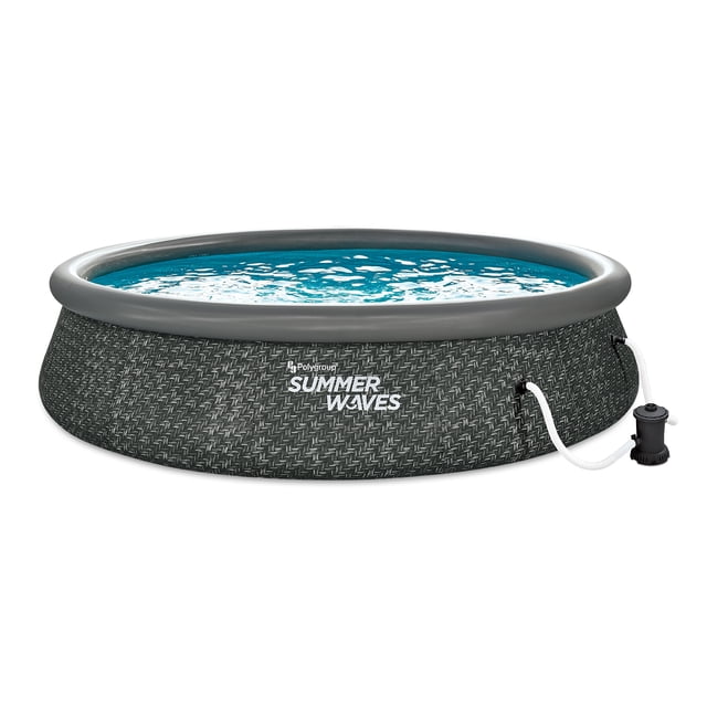 Summer Waves 14 x 3 Ft Quick Set Above Ground Pool with Pump and Ladder