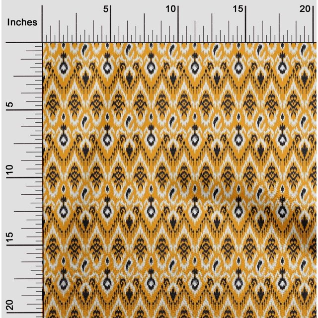 oneOone Silk Tabby Fabric Paisley & Chevron Ikat Decor Fabric Printed BTY 42 Inch Wide