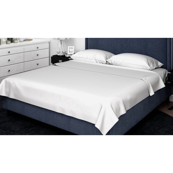 Johnson Home 600 Thread Count Organic Cotton Sheet Set Hemstitch White (Double)