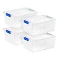 thumbnail image 1 of IRIS 11 L Clear Plastic Storage Bins with Lids, Latching Totes, 4‑Pack, 1 of 13