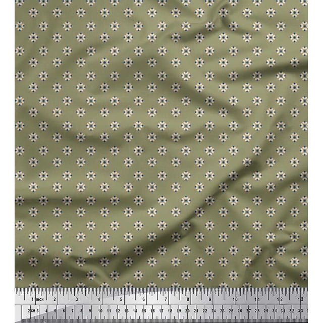 Soimoi Cotton Poplin Fabric Artistic Floral Shirting Printed Craft Fabric by The Yard 56 Inch Wide