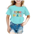 thumbnail image 2 of TZEWGL Hauts pour Fille Garçon Rentrée Scolaire Saison Imprimé Col Rond Manches Courtes Vêtements pour Filles Garçons Taille 12-13T, 2 of 4