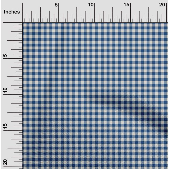 oneOone Georgette Viscose Medium Blue Fabric Check Check Sewing Craft Projects Fabric Prints By Meter 42 Inch Wide