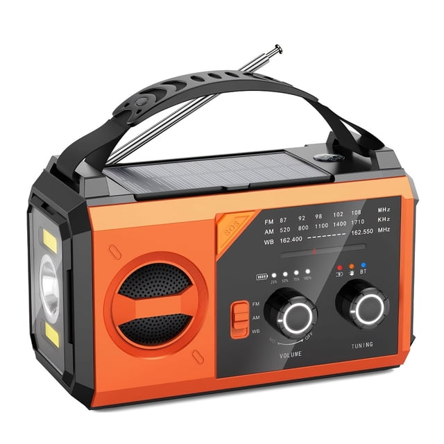 Yingyy Radio d'Urgence Portable avec Lampe de Poche et Haut-Parleur Bluetooth
