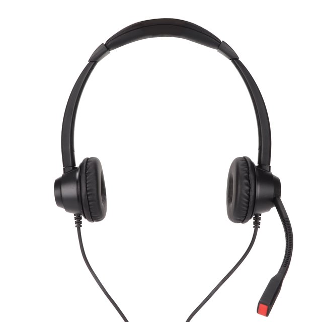 Telephone Headset, Volume Adjustment Lightweight Noise Cancelling Wired Business Headphone For Call Center For Landline For Home