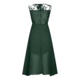 thumbnail image 5 of EGNMCR Robes de Soirée pour Femmes, Robes Formelles pour Femmes, Robes de Cocktail pour Femmes Femmes Unies Sans Manches Col Rond Dentelle Mousseline Maille Taille Robes de Fête Jupe en Mousseline pour Femmes, 5 of 5