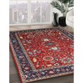 thumbnail image 2 of Ahgly Company Indoor Square Mid-Century Modern Cranberry Red Oriental Area Rugs, 6' Square, 2 of 6